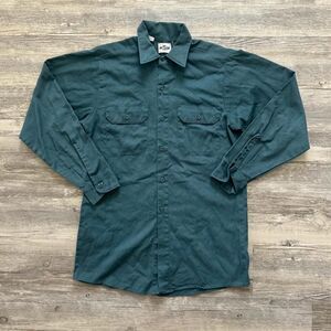 Vintage 50s Wrangler Blue Bell Casual Button Down Work Shirt Size 14 1/2 Medium